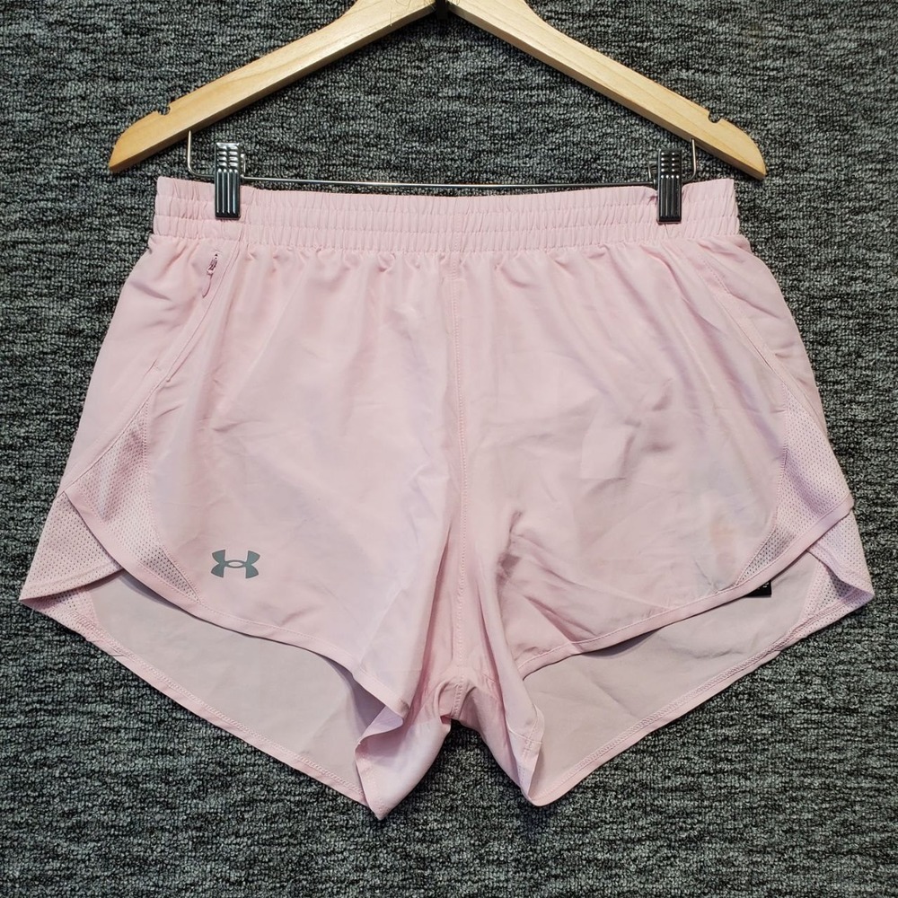 Under Armour Fly By 3 Shorts Womens Medium Pink Running Athletic Gym Training